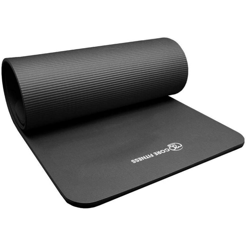 (One Size, Black) Fitness Mad NBR Yoga Mat