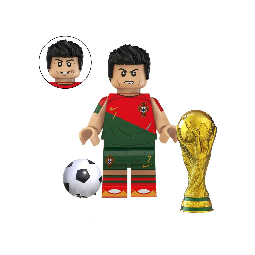 (Cristiano Ronaldo) Football Mini Player Figure Toy Cute Cartoon Building Block For Children