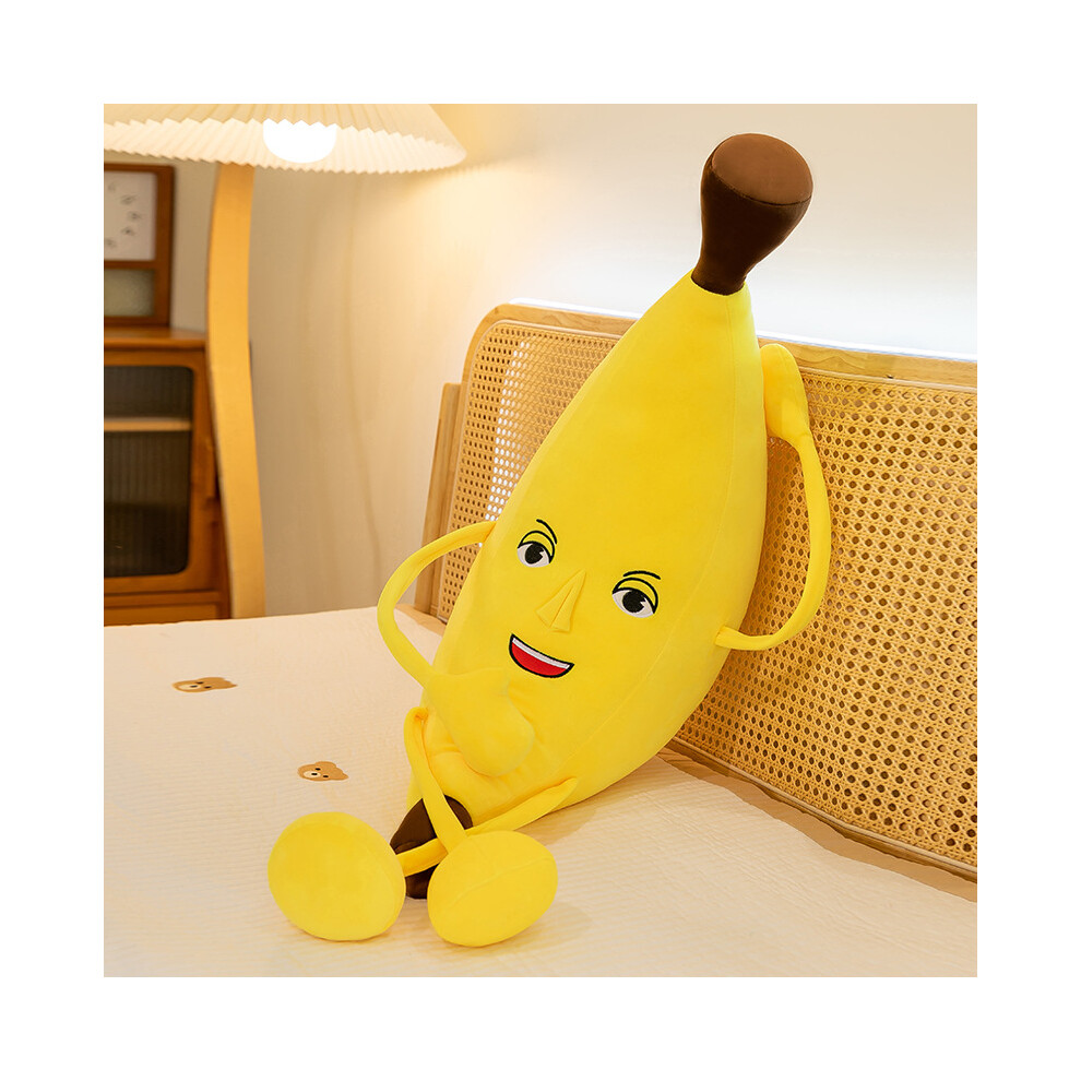 (70cm/27.56in) Big Plush Banana Toy Doll Pillow Smiling Expression Children Birthday Gifts