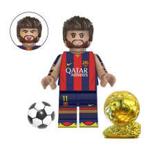 (Neymar) Mini Football Player Figure Toy Cute Cartoon Building Block For Children