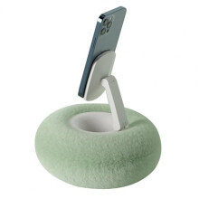 ( Green C) Adjustable Phone Angle Portable Stand Plush Pillow Phone Holder Adjustable Mount for Desktop Bed Sofa with 360
