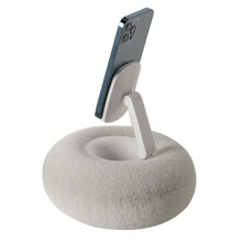 ( Beige C) Adjustable Phone Angle Portable Stand Plush Pillow Phone Holder Adjustable Mount for Desktop Bed Sofa with 360