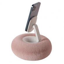 ( Pink C) Adjustable Phone Angle Portable Stand Plush Pillow Phone Holder Adjustable Mount for Desktop Bed Sofa with 360
