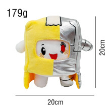 (Box) Lankybox Robot Milk Shark Fox Rock Plush Doll Toy Kids Gift