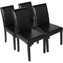4pcs Dining Kitchen Chairs Padded Faux Leather Restaurant Home Black