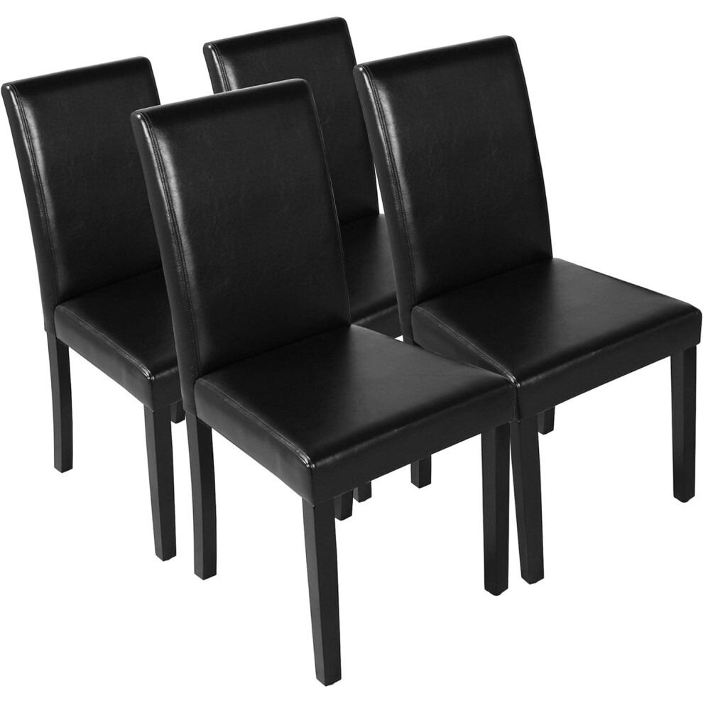 4pcs Dining Kitchen Chairs Padded Faux Leather Restaurant Home Black-image-OPC-PF2S7JV-NEW