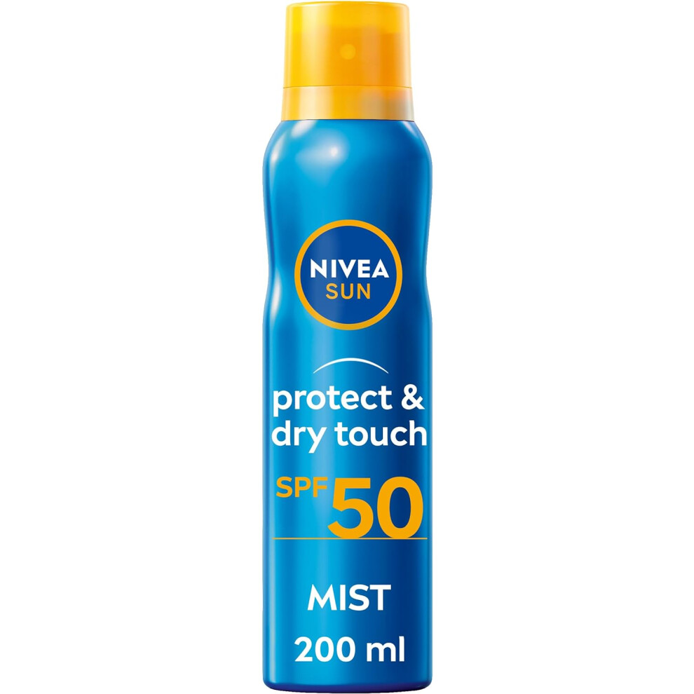 NIVEA SUN Protect Dry Touch Refreshing Sun Spray SPF50(200ml)Water-Resistant Sun Immediate Against UVA/UVB Rays Premature Ageing (Packing May Vary)