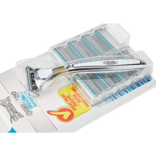 Wilkinson Sword WILKINSON SWORD - Quattro Titanium For Men | Sensitive Comfort | Razor Handle + 9 Blade Refills 2