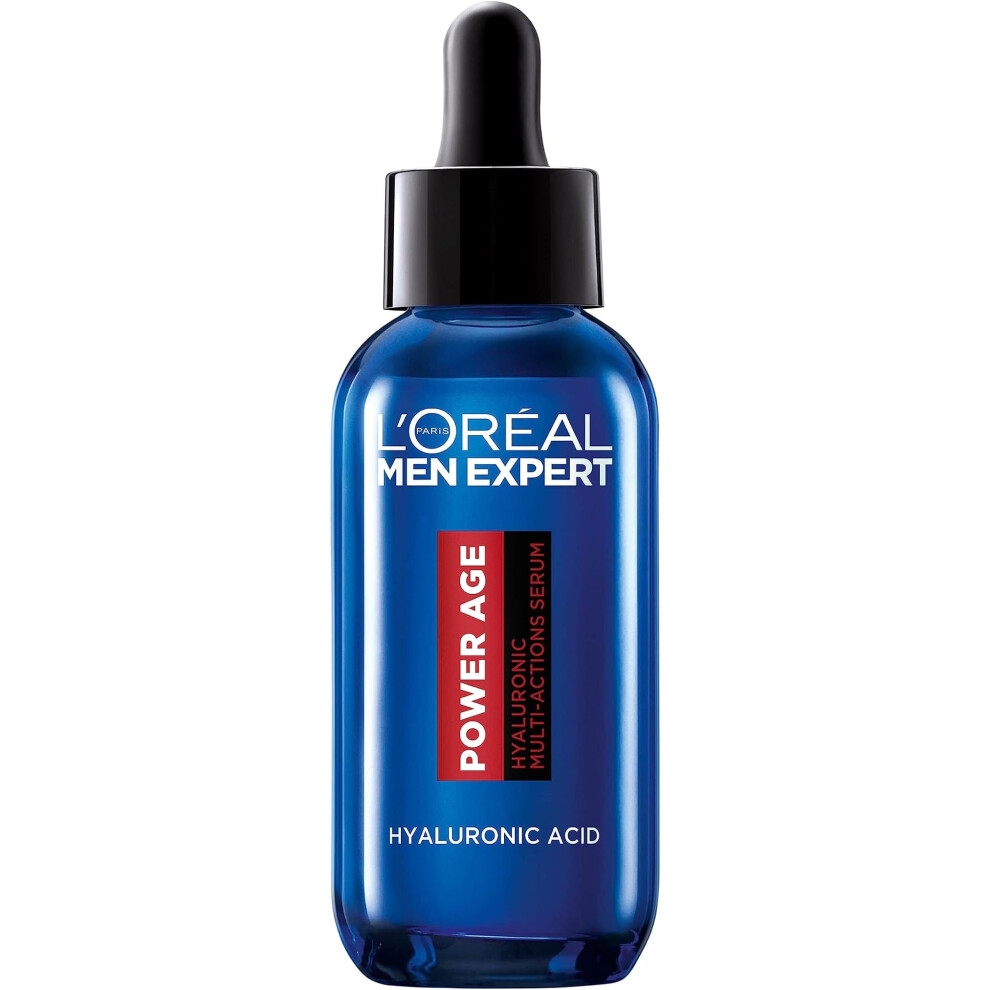 L'Oréal Men's Serum, Hyaluronic Acid Serum for Ageing, Dry & Dull Skin, Men Expert Power Age, 30ml