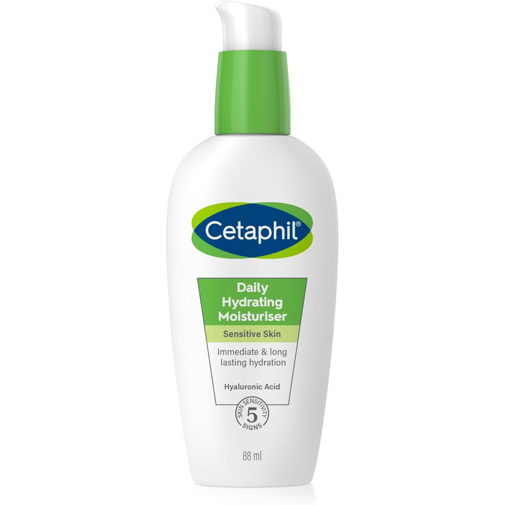 Cetaphil Daily Hydrating Face Moisturiser, 88Ml, For Sensitive Skin, With Hyaluronic Acid