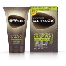 Just For Men Control GX Grey Reducing Shampoo For Grey Hair With Coconut Oil & Aloe Vera New Improved Formula All Shades, 118ml, packaging may vary