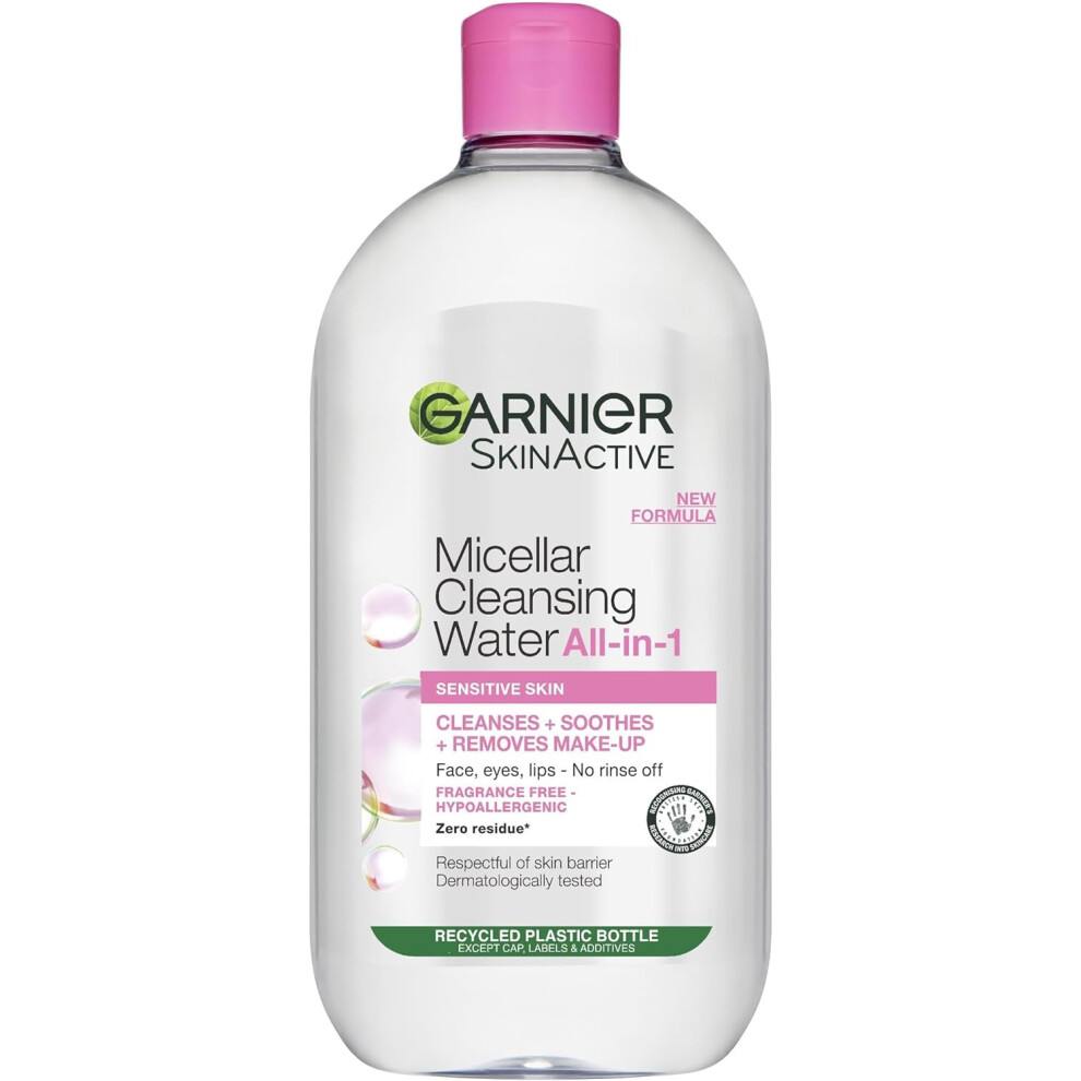 Garnier Micellar Cleansing Water Gentle face Cleanser Makeup Remover Fragrance Vegan Formula Suitable All Skin Types Even Sensitive Skin Active 700ml