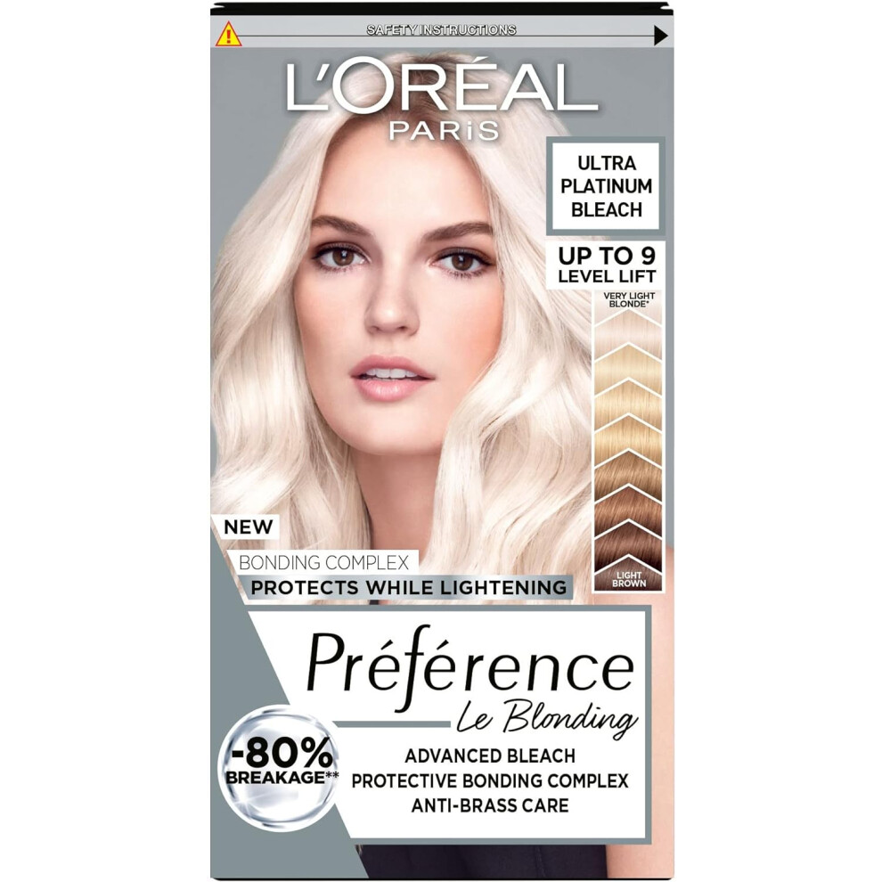 L'Oreal Paris Preference Hair Dye Long Lasting, Luminous Permanent Hair Colour up to 9 Levels of Lift Extreme Platinum