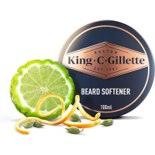 King C. Gillette Beard Balm Men 100 ml with Cocoa Butter Argan Oil & Shea Butter Facial Hair Moisturiser