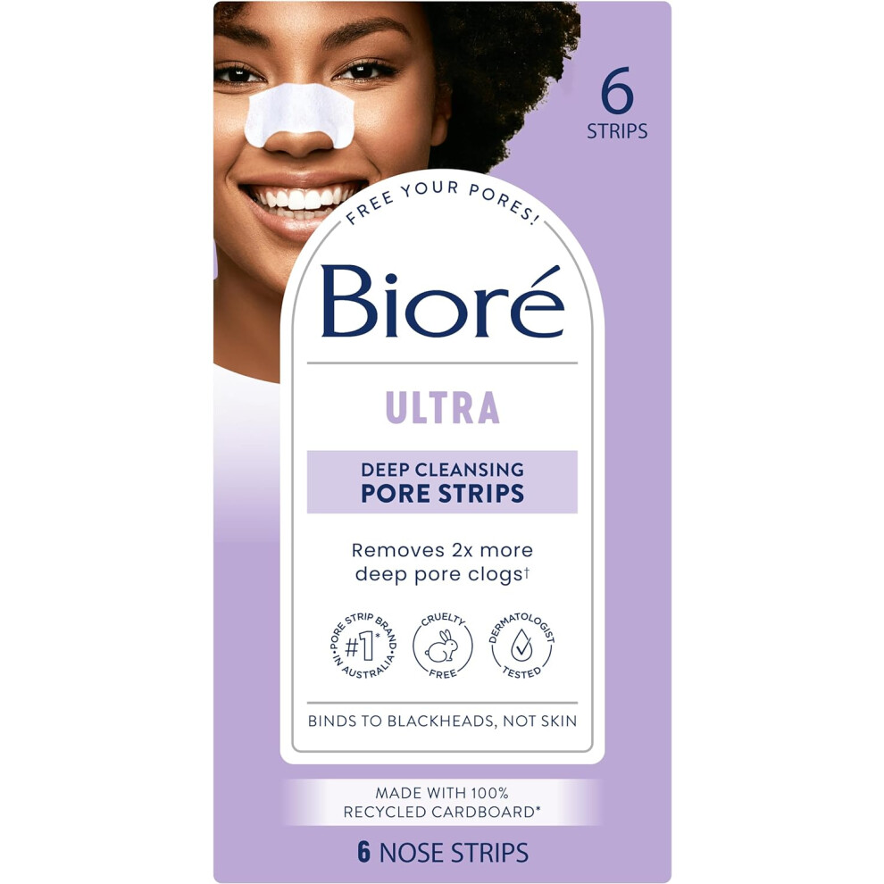 Biore Store Biore Pack Of1 Ultra Pore Strips With Glycerin6 Count Package May Vary