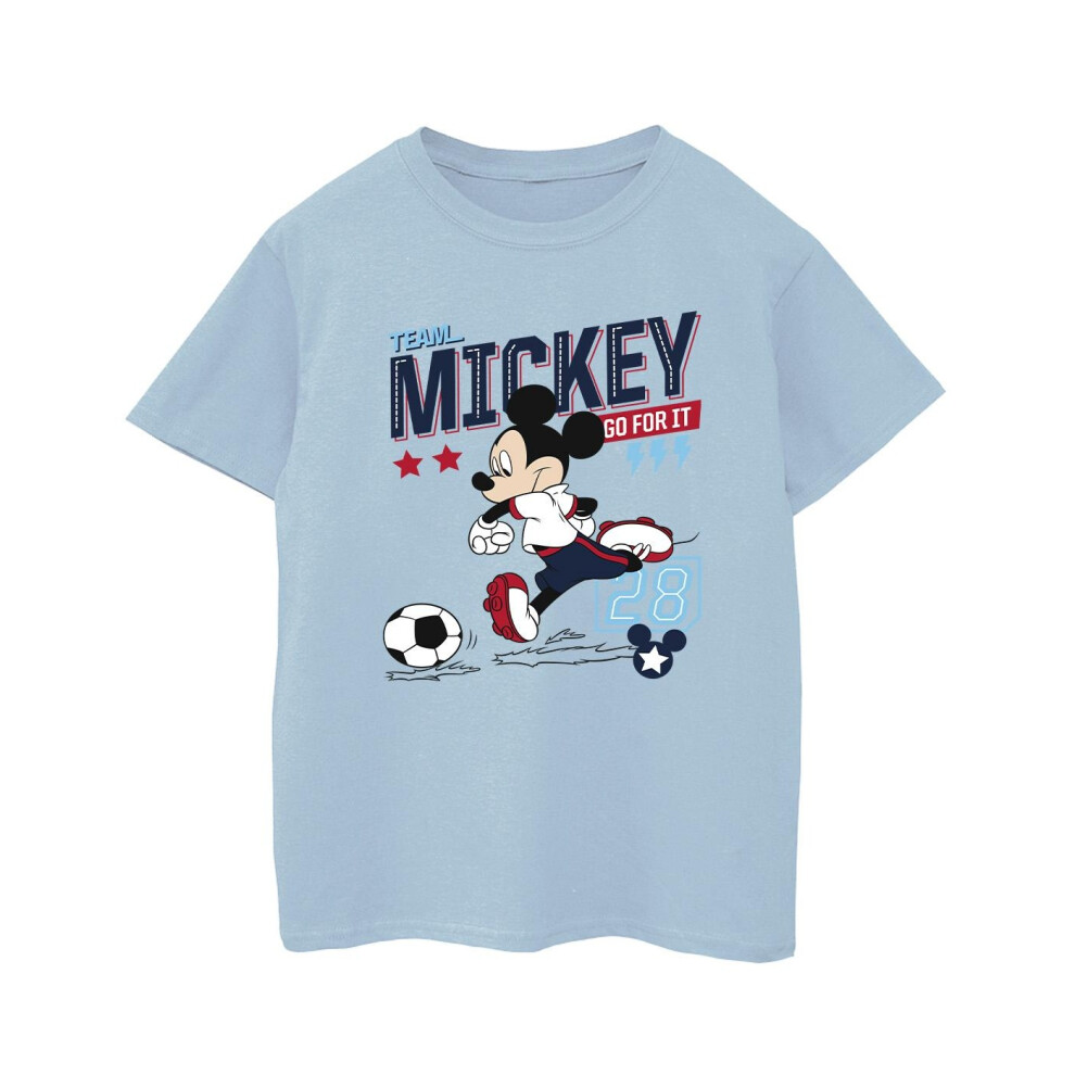 (5-6 Years, Baby Blue) Disney Boys Mickey Mouse Team Mickey Football T-Shirt