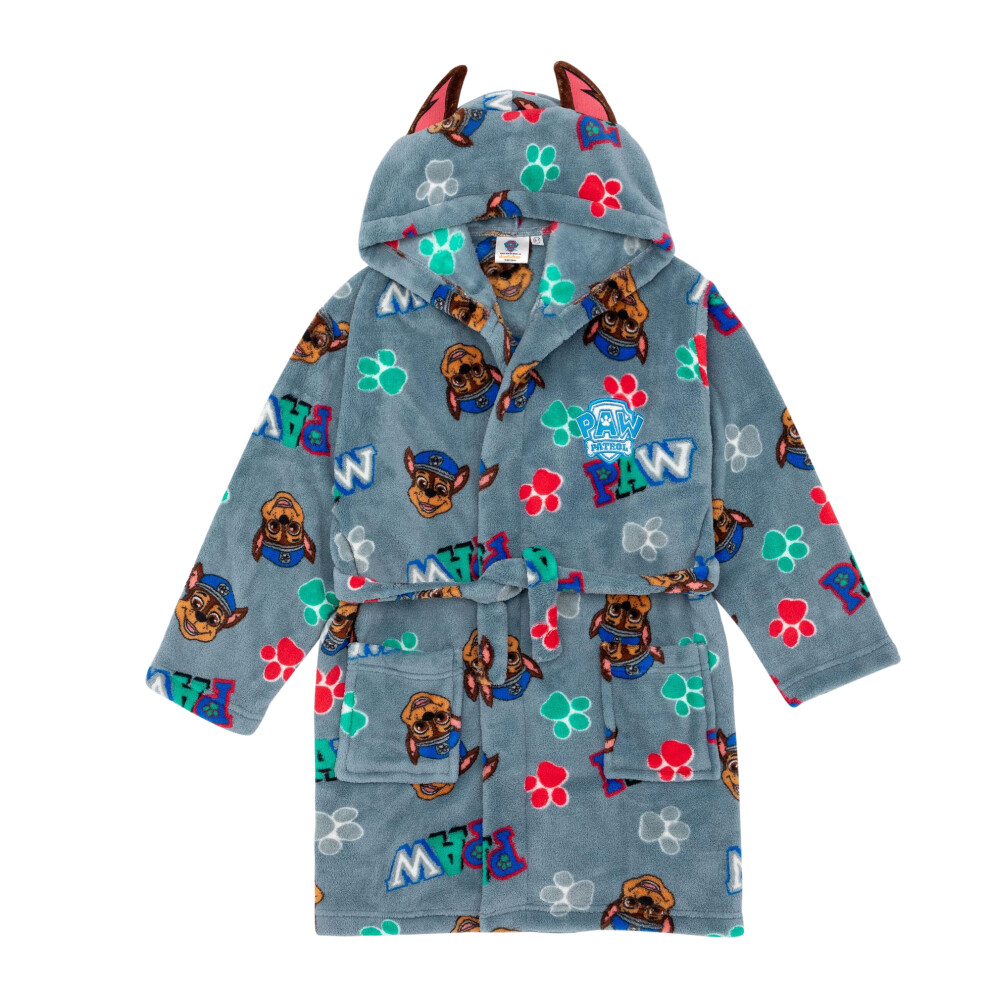 (3-4 Years, Blue) Paw Patrol Childrens/Kids Fleece Hooded Robe