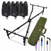 FISHING POD BITE ALARMS NGT WITH BOBBINS INDICATORS & FISHING CASE BAG NGT PODS