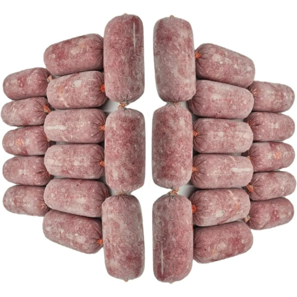 Raw Dog Food Frozen Complete BARF Chicken Mince Meal for Dogs - Frozen, Raw Food in 28 x 500g Rolls (14kg Total)