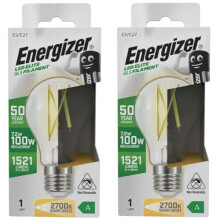 Energizer A Rated LED GLS E27 1521lm 7.2W 2700K Warm White Pack of 2