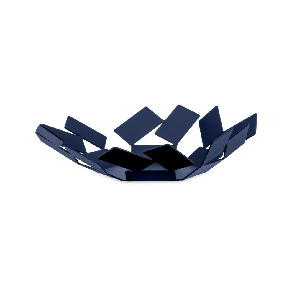 Alessi La Stanza Dello Scirocco Mt01 Daz - Fruit Basket In Steel Coloured With Epoxy Resin, Blue