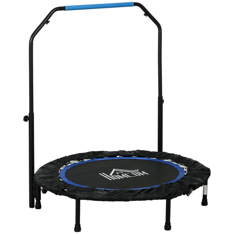 HOMCOM 40" Foldable Mini Fitness Trampoline w/ Foam Handle, Blue