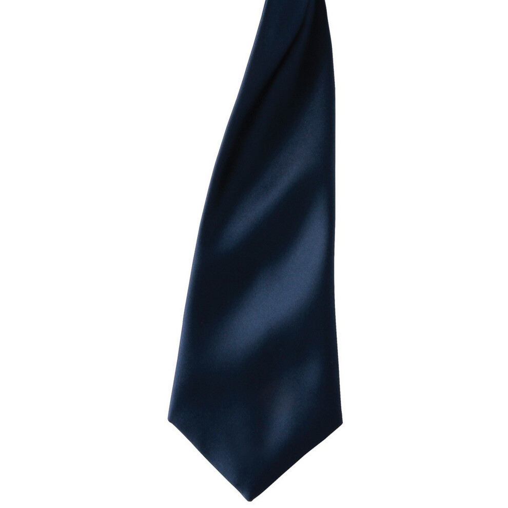 (One size, Navy) Premier Colours Mens Satin Clip Tie (Pack of 2)