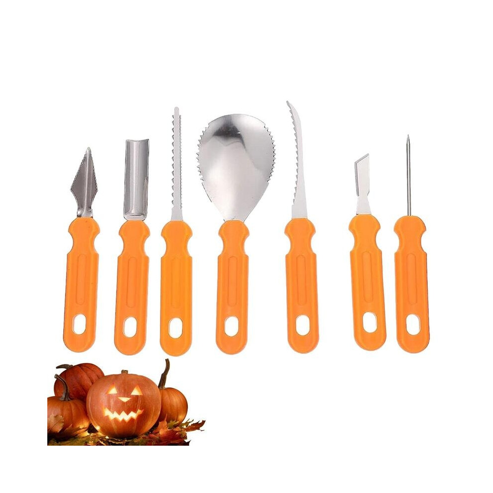 7pcs Stainless Steel Pumpkin Carving Tool Set Fruit and Vegetable Carving Knife Kitchen Gadgets Supplies