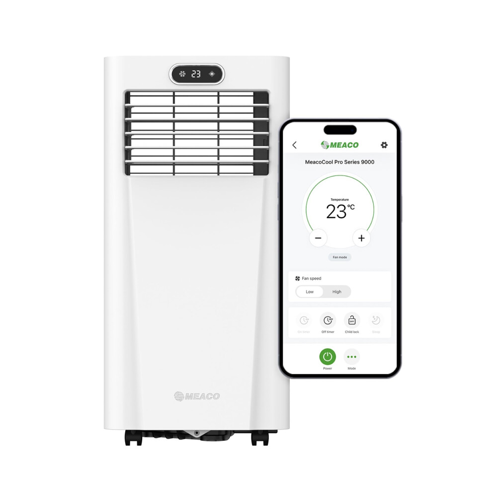 Meaco Meacocool Pro Series 9000 Portable Air Conditioner - Wi-Fi Enabled With App, Low Energy, Low Noise, Free Flexible Window Kit