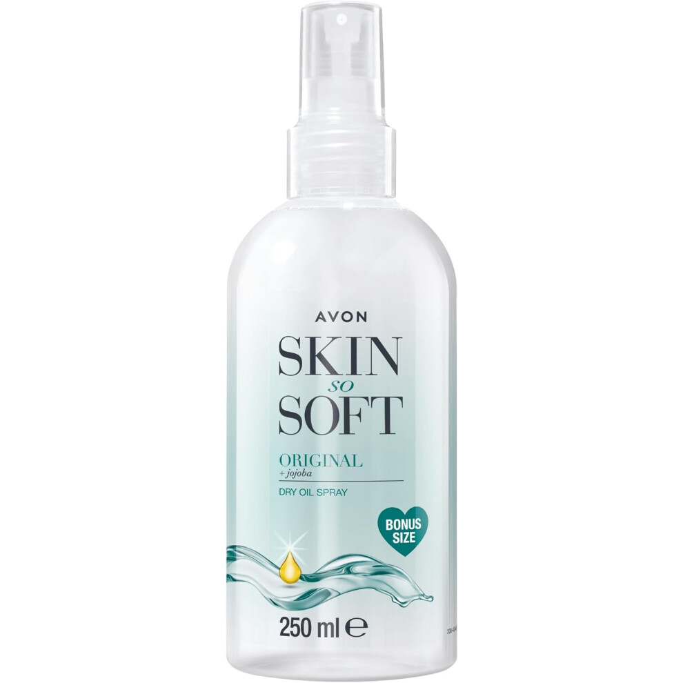 Avon Skin So Soft Dry Oil Spray 250ml | Locks in Moisture | Formulated with Jojoba Oil and Vitamin E | Quick Dry Formula | Cruelty Free