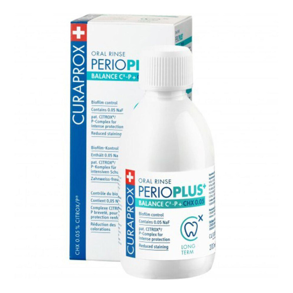 Curaprox Perio + Mouthwash 0.05%, Effective Antibacterial, Reduces Plaque, Gum Health Support, Pleasant Taste, 200ml