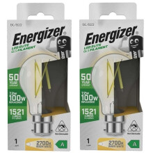Energizer A Rated LED GLS B22 1521lm 7.2W 2700k Warm White Pack of 2