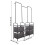 Living And Home Metal Freestanding Garment Rack with Shelves 6