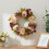 Living And Home 45cm Artificial Peony Mixed Flowers Wreath with Rattan Base 1