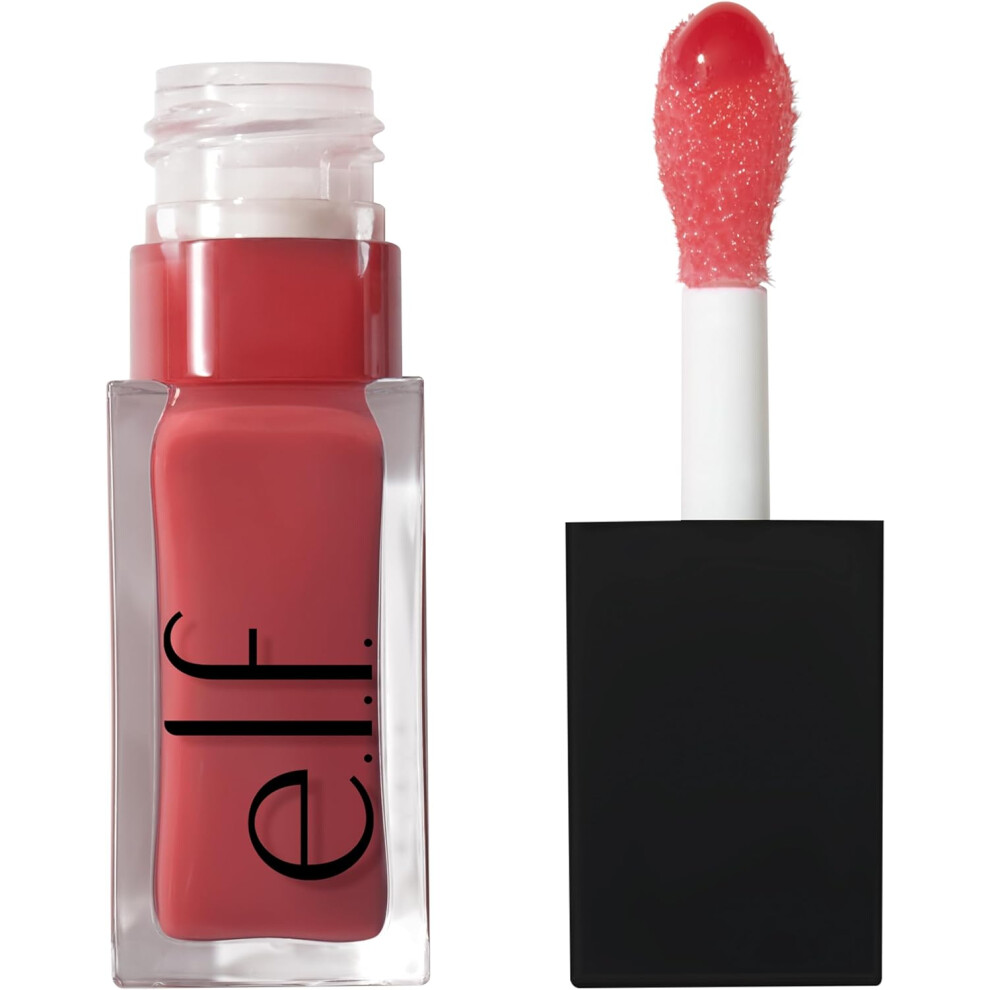 e.l.f. Glow Reviver Lip Oil, Nourishing Tinted Lip Oil For A High-Shine Finish, Infused With Jojoba Oil, Vegan & Cruelty-Free, Rose Envy