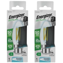 Energizer A Rated LED Candle B22 470lm 2.2W 6500K Daylight Pack of 2