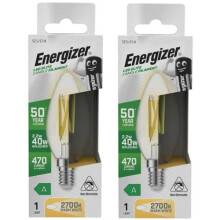 Energizer A-Rated LED Candle E14 470lm 2.2W 2700K Warm White S29640 Pack of 2