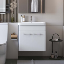 Bathroom Wall Hung Vanity Unit Basin Sink Storage Cupboard Gloss White