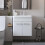 Bathroom Wall Hung Vanity Unit Basin Sink Storage Cupboard Gloss White 1