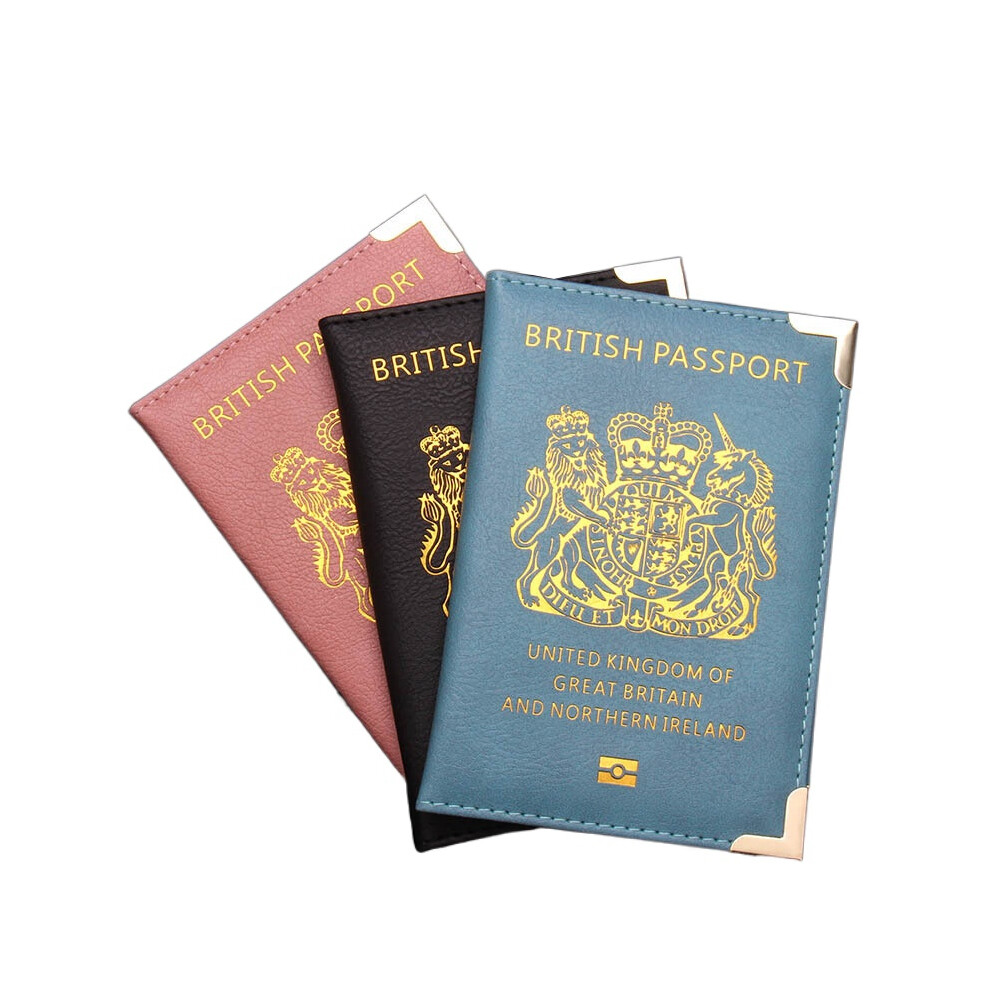 (Blue) United Kingdom British Passport Cover UK Women Case for Passport  Cover of British Passport