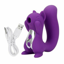 (Purple) Novelty Squirrel Vibrator Sucking Vibrating Clitoris Suction Nipple Play Women