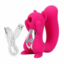 (Rose Red) Novelty Squirrel Vibrator Sucking Vibrating Clitoris Suction Nipple Play Women