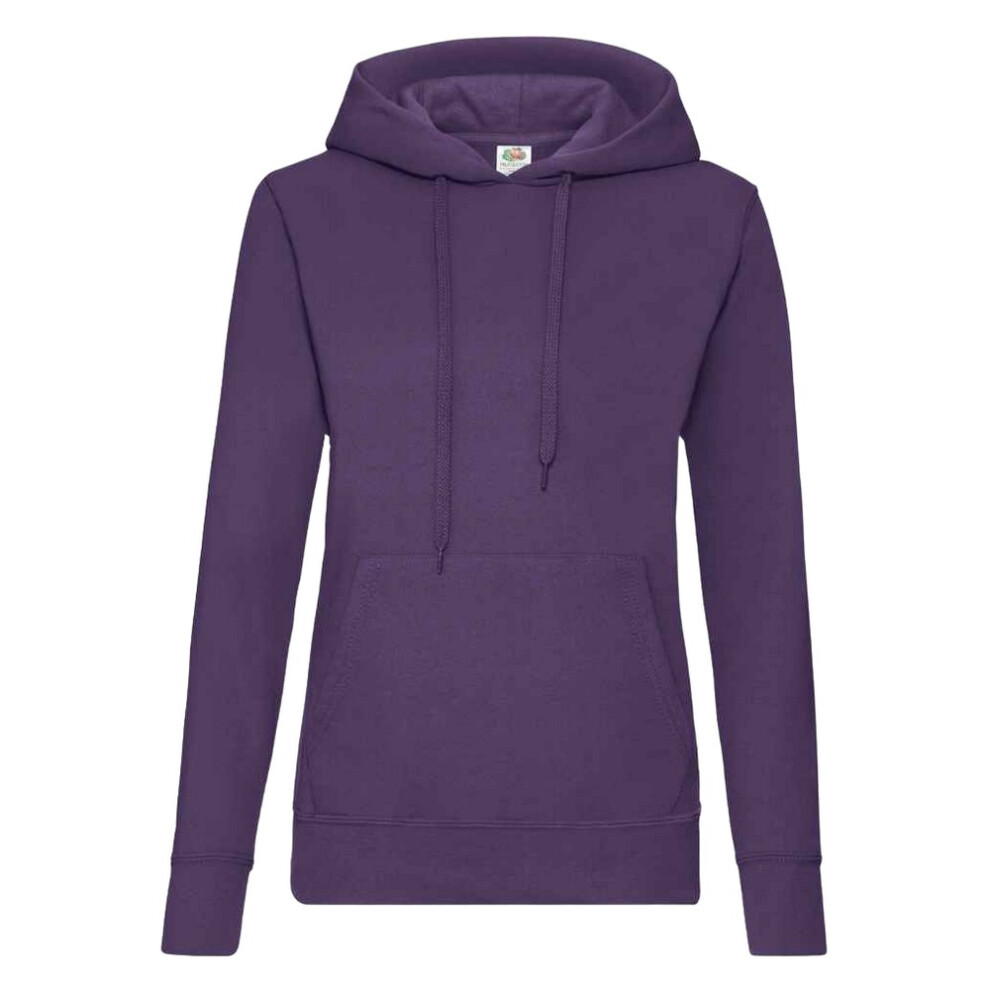 (XS, Purple) Fruit of the Loom Classic Lady Fit Hooded Sweatshirt