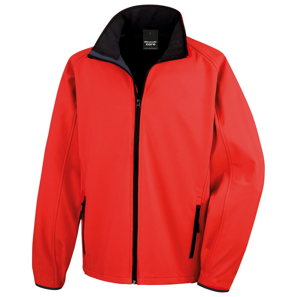 (4XL, Red/Black) Result Core Mens Printable Soft Shell Jacket