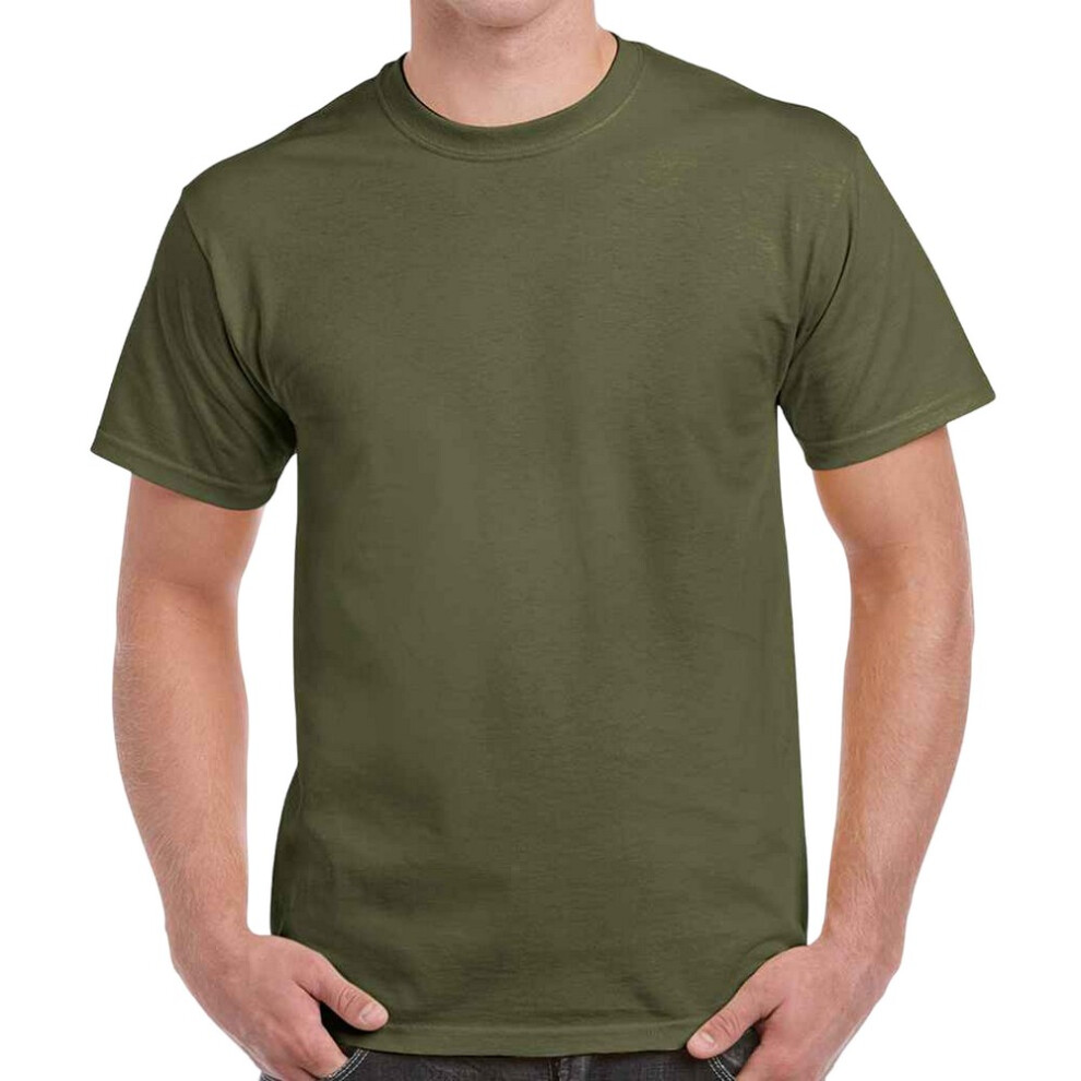 (XXL, Military Green) Gildan Mens Heavy Cotton T-Shirt