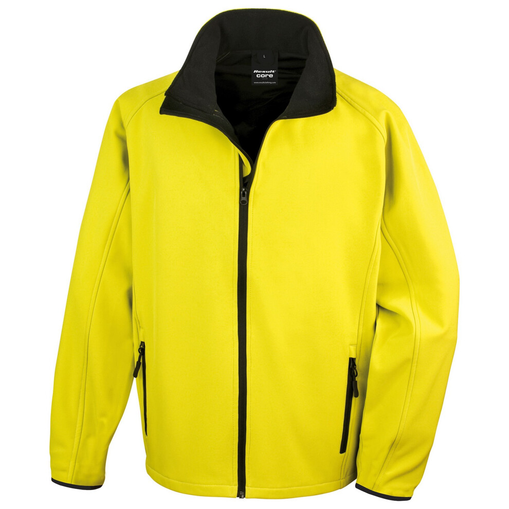 (XXL, Yellow/Black) Result Core Mens Printable Soft Shell Jacket