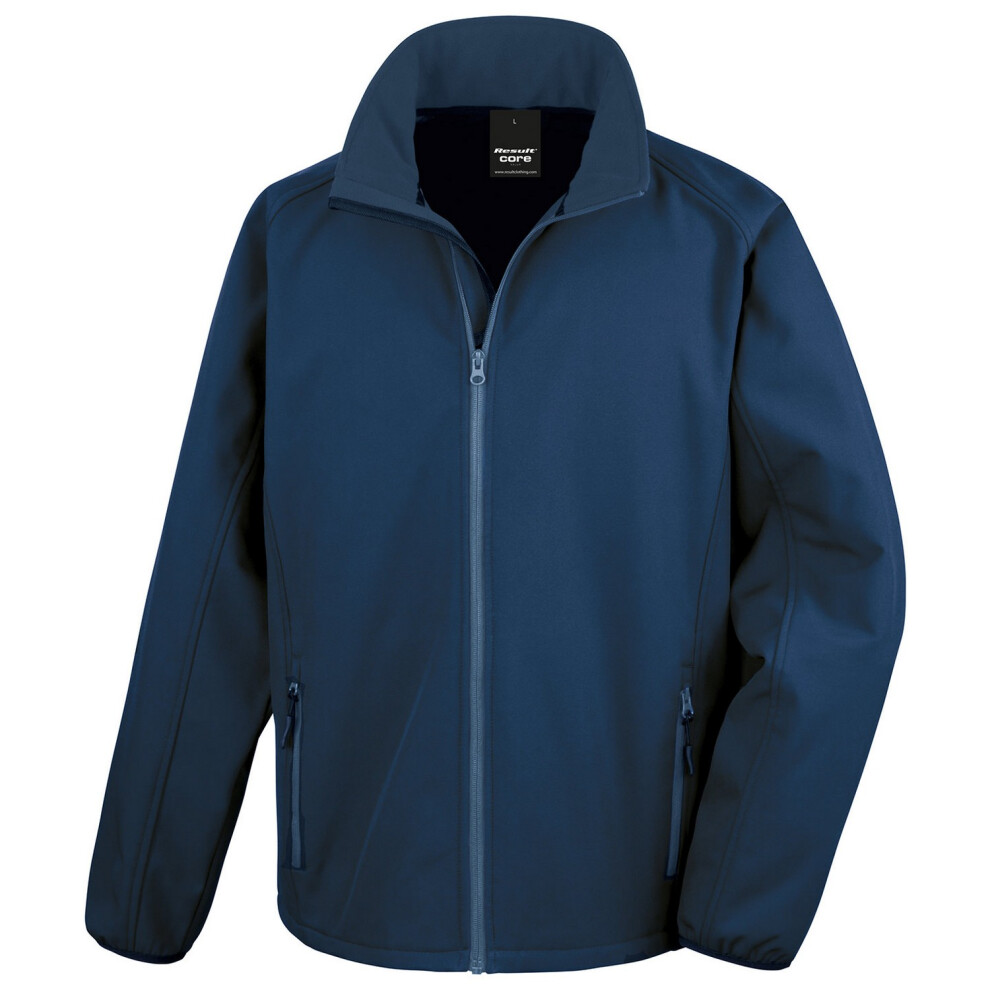 (S, Navy) Result Core Mens Printable Soft Shell Jacket