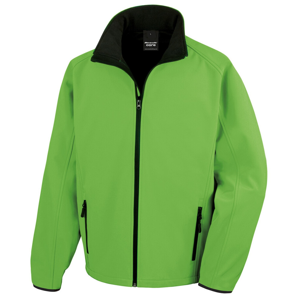 (S, Vivid Green/Black) Result Core Mens Printable Soft Shell Jacket-image-OPC-PF2SRVM-NEW