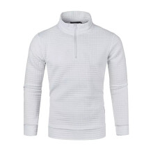 (White, UK Size 2XL=Tag Size 3XL) Mens Pullover Quarter Zip Sweatshirt Men Long Sleeve Fall Athletic Solid Color