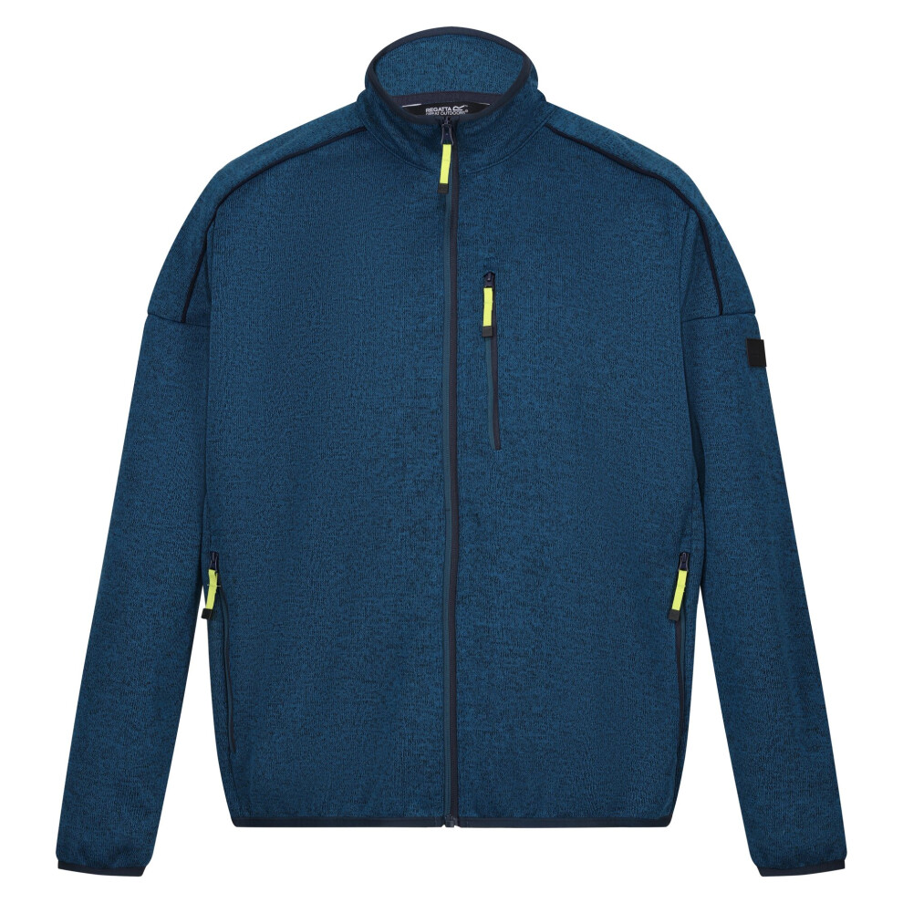 (S, Moroccan Blue/Navy Marl) Regatta Mens Kassam Marl Full Zip Fleece Jacket